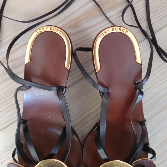 Tory Burch Brown and Gold Sandals - Picture 6 of 13